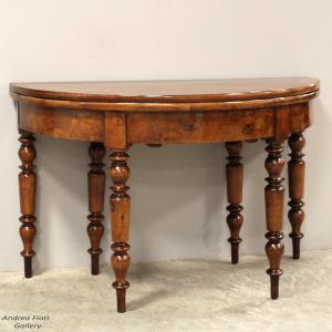Antico tavolo console Luigi Filippo in noce - epoca '800